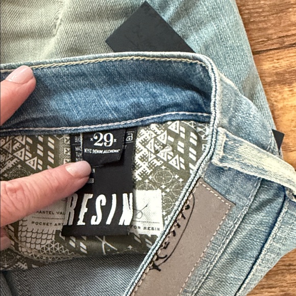 Resin Blue Distressed Jean Shorts - Picture 6 of 8